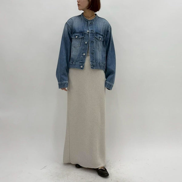 【cafune】デニムノーカラージャケット/615402