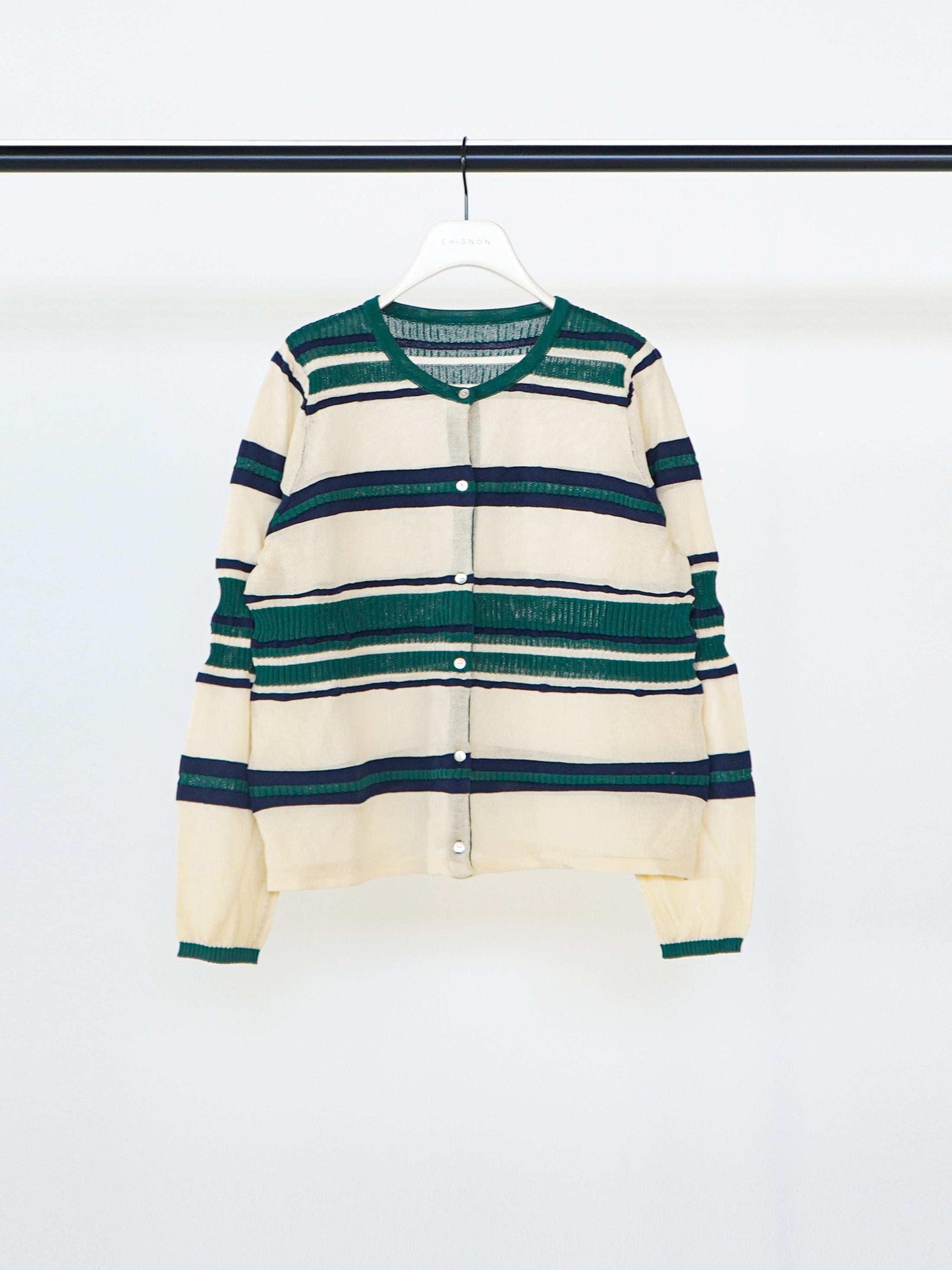 【CHIGNON】マルチボーダーカーディガン/9561-090GS