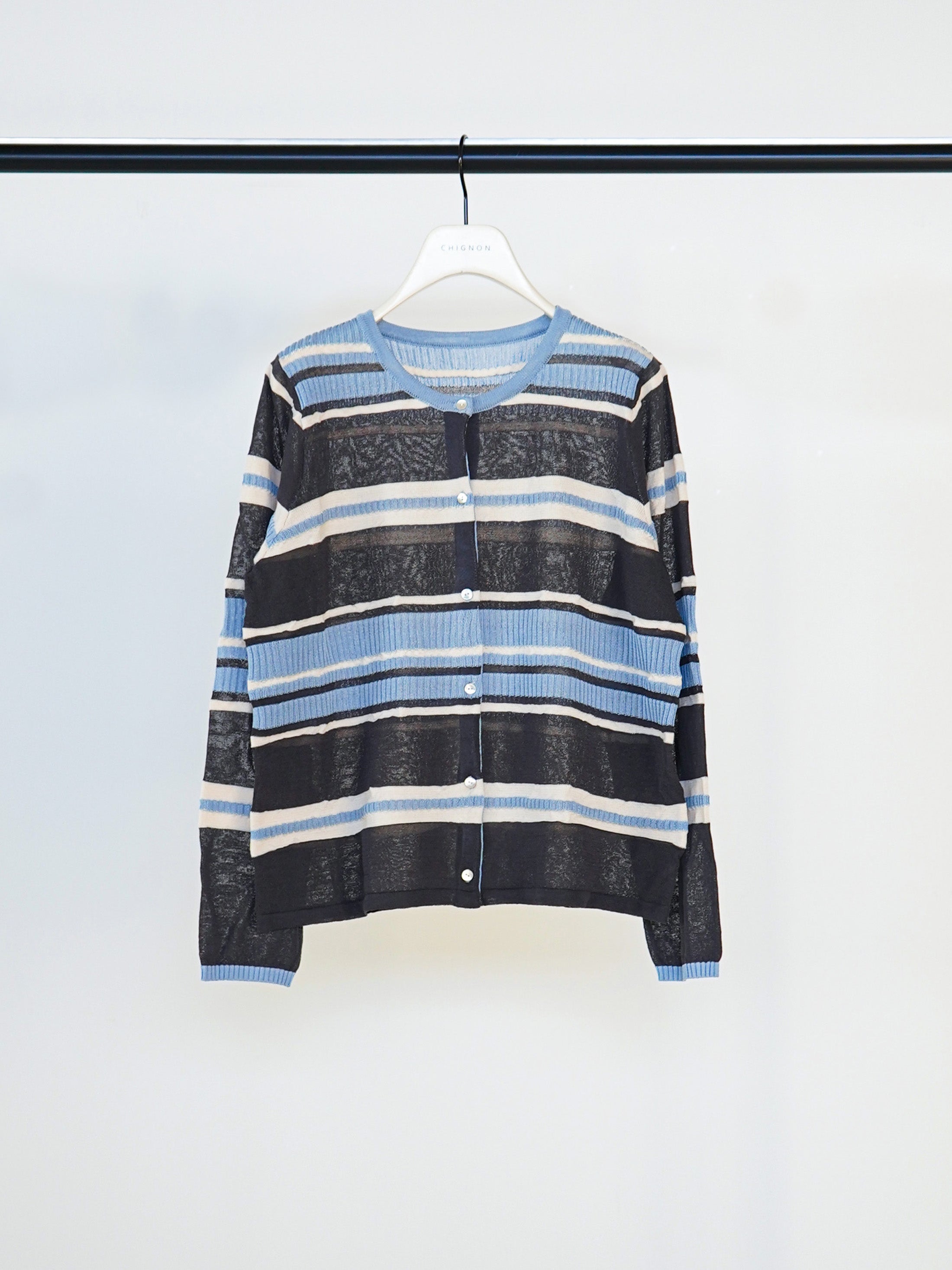 【CHIGNON】マルチボーダーカーディガン/9561-090GS