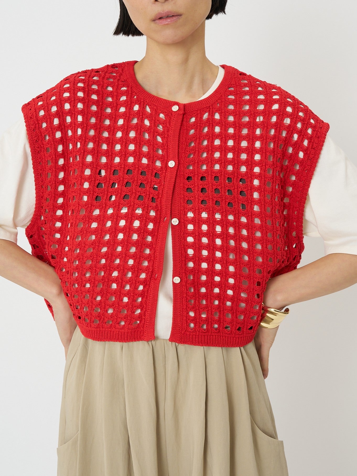 【CHIGNON】メッシュボックスニットベスト/9561-098DP