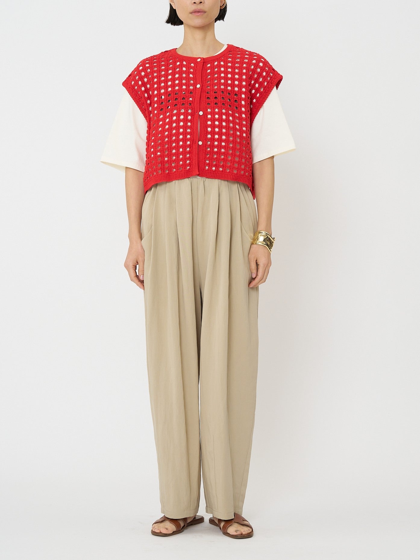 【CHIGNON】メッシュボックスニットベスト/9561-098DP