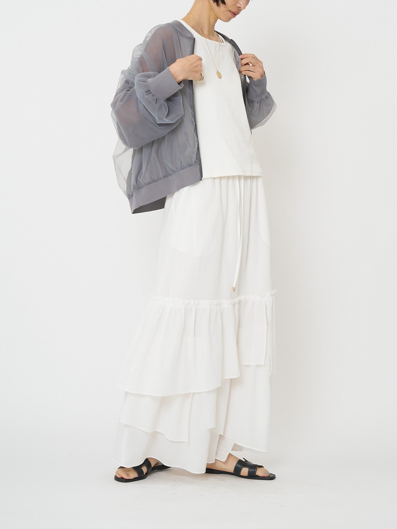 【CHIGNON】チュールボリュームブルゾン/9861-093GS