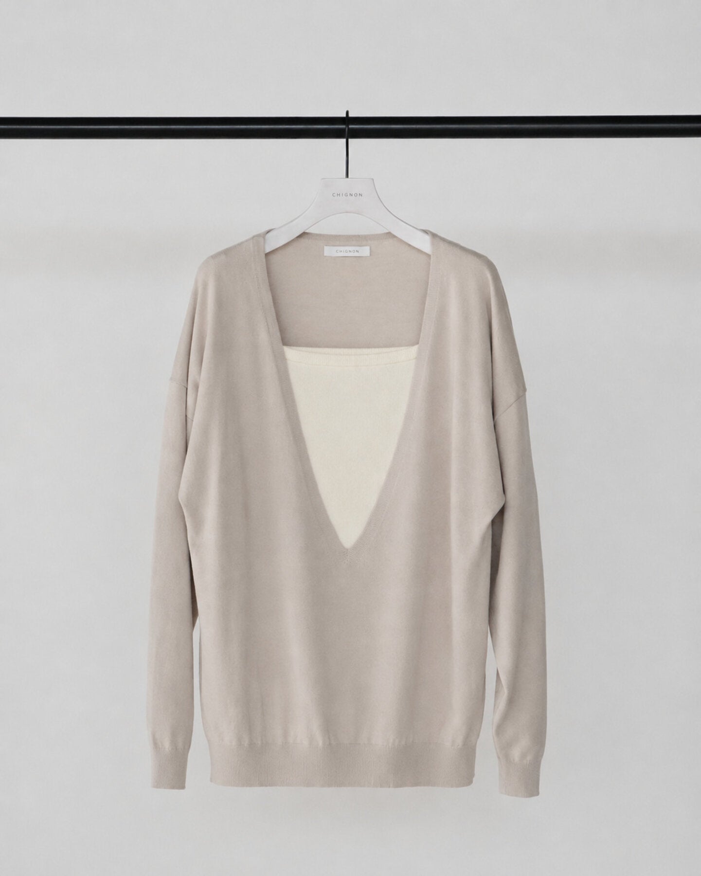 【CHIGNON】 2wayレイヤードニット/9865-428GS