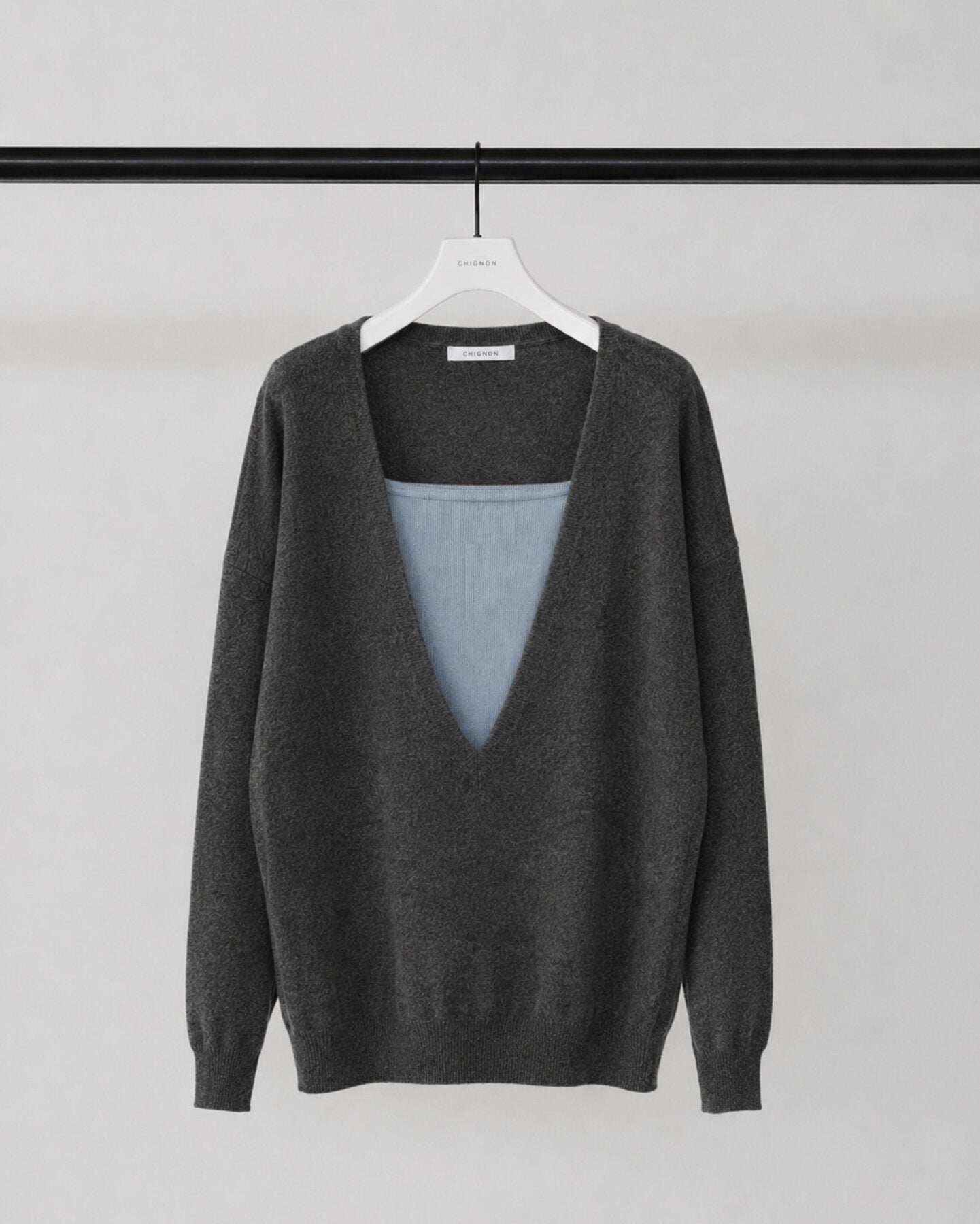 【CHIGNON】 2wayレイヤードニット/9865-428GS