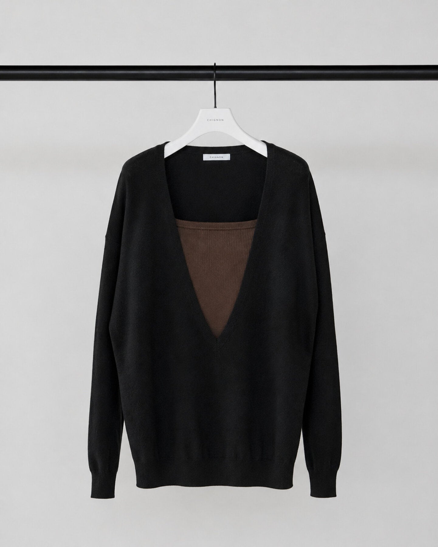 【CHIGNON】 2wayレイヤードニット/9865-428GS