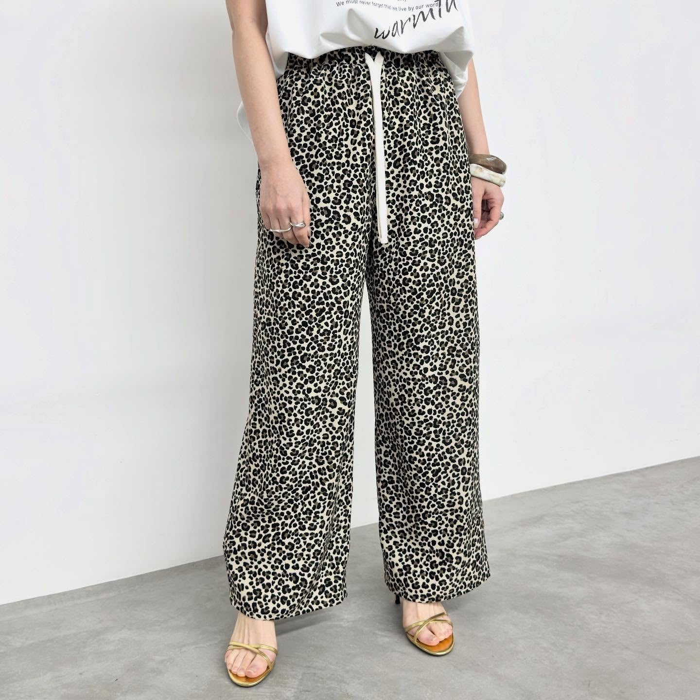 【NUS】レオパード柄イージーワイドパンツ/612-36029