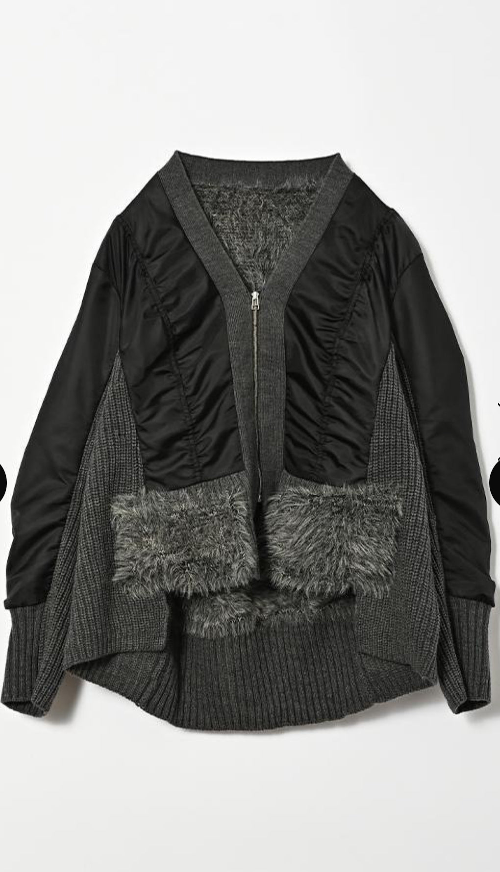 【ANGELINA】フェザーマテリアルMixブルゾン/25238-3586Q-W