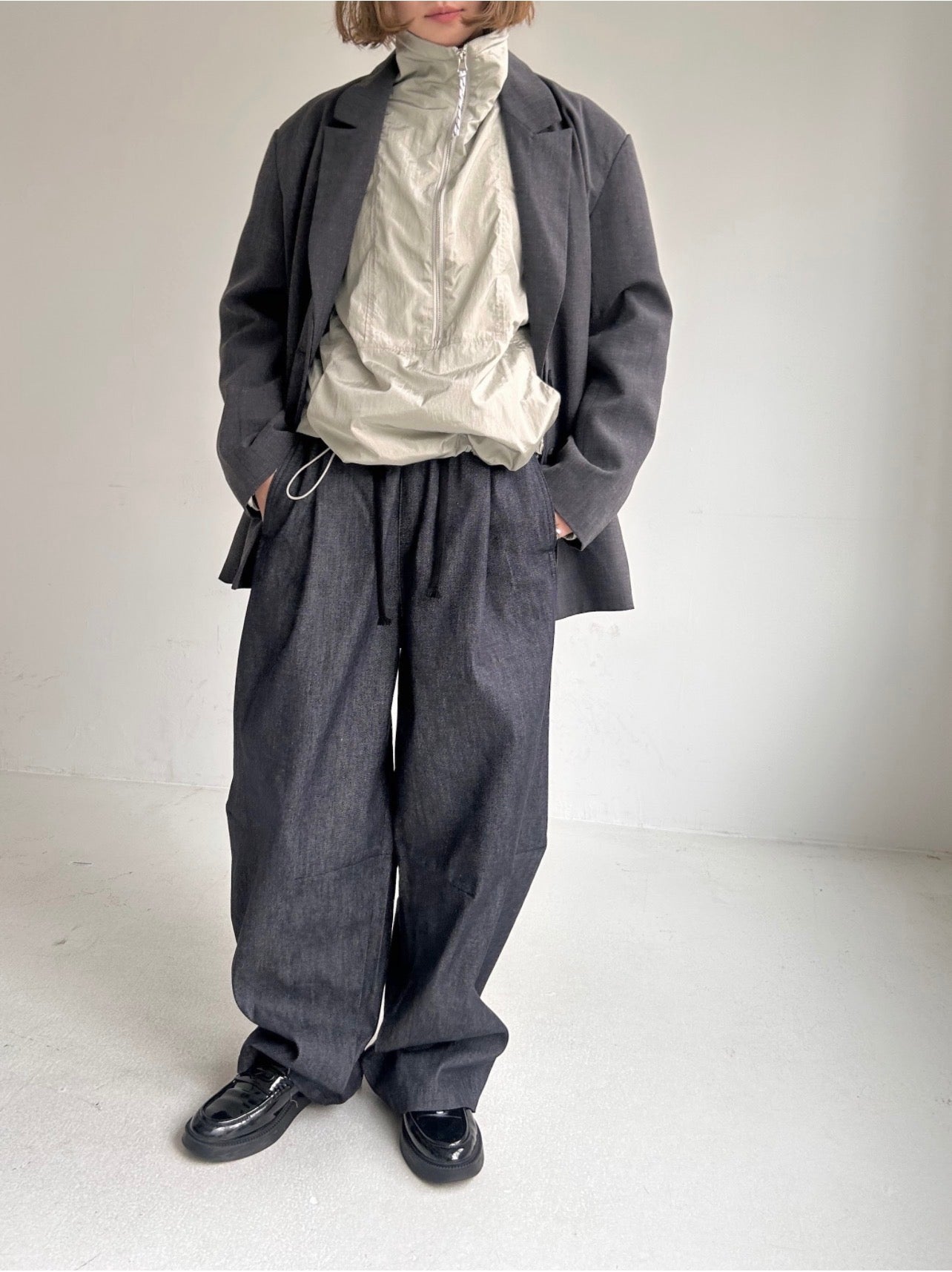 【PRIORITY】テーラー＆ノーカラー2way ジャケット /P66161HW