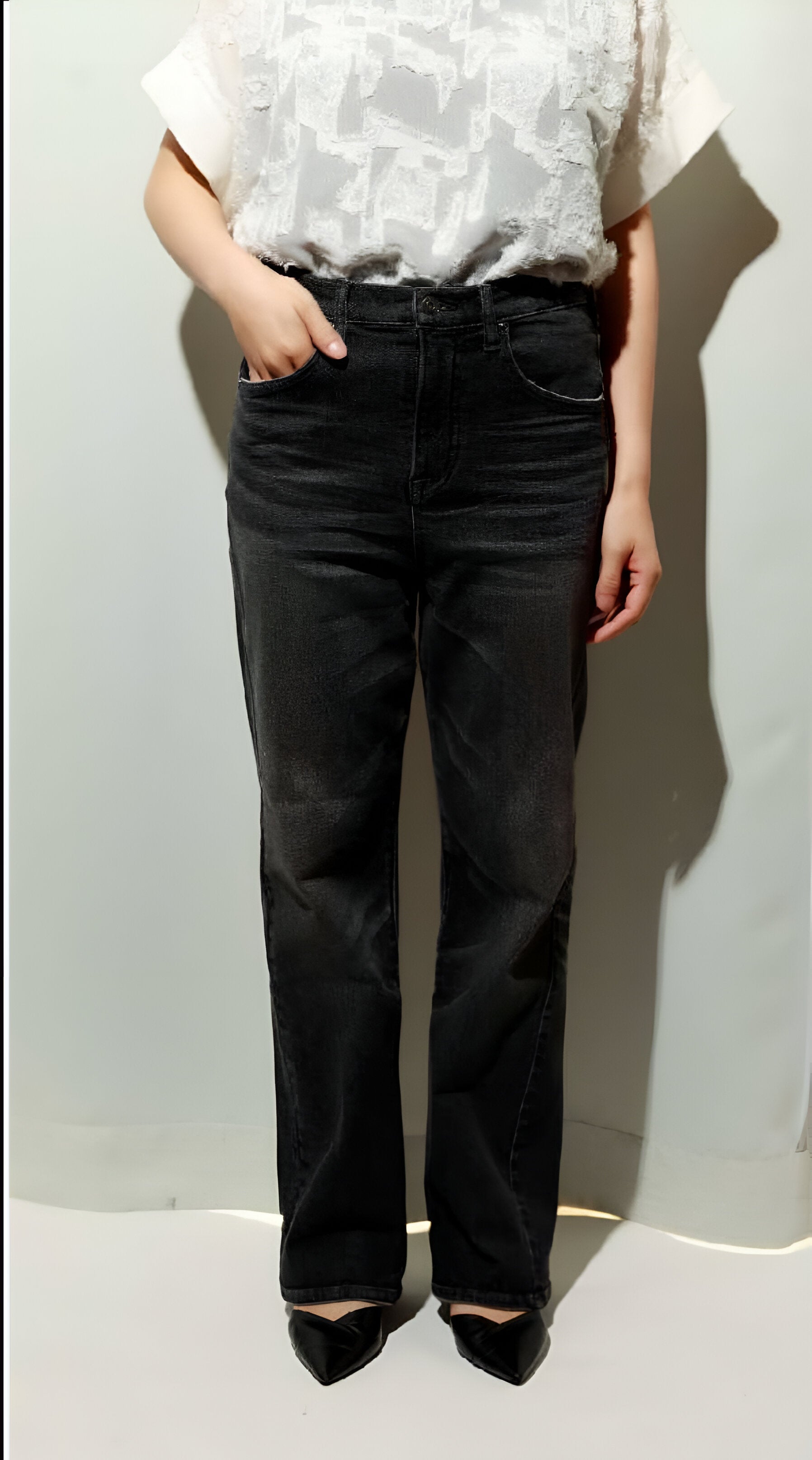 【ANGELINA】立体ストレートデニム/26153-9487WE