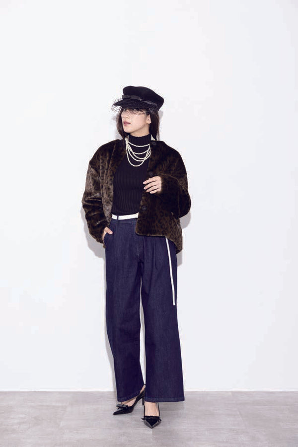 【MARGAUX VINTAGE】ワンウォッシュワイドデニムパンツ/MG PT-25137-A