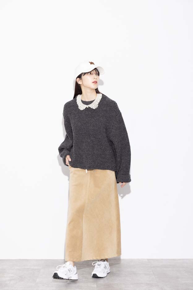 【MARGAUX VINTAGE】片畦ニットプルオーバー/MG KN-25133-A