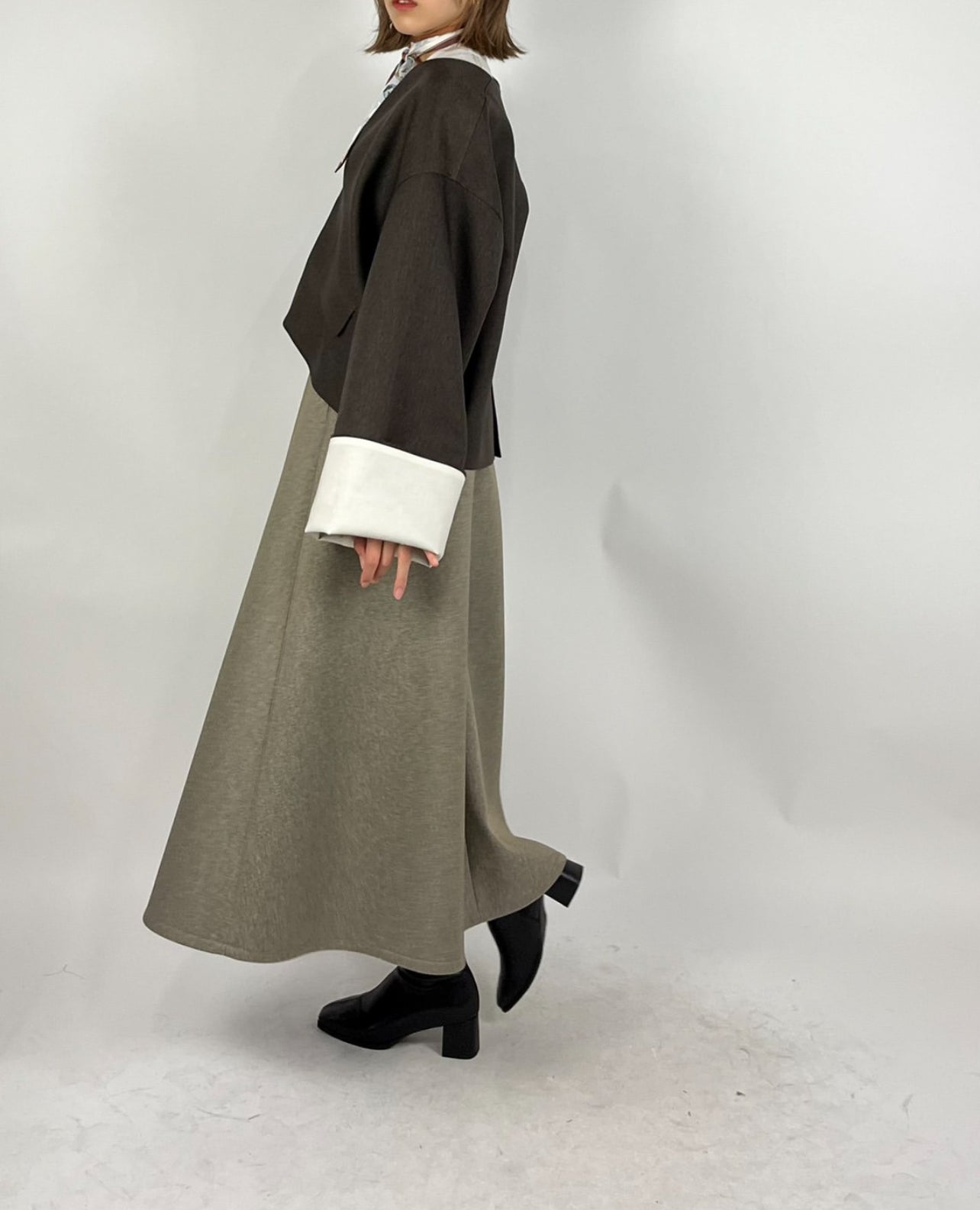 【PASSIONE】デザインノーカラージャケット/536419