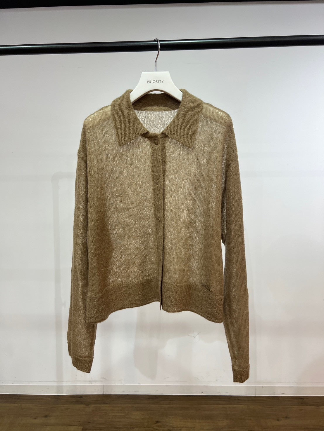 【PRIORITY】キッドモヘア衿付カーディガン/P66116KR
