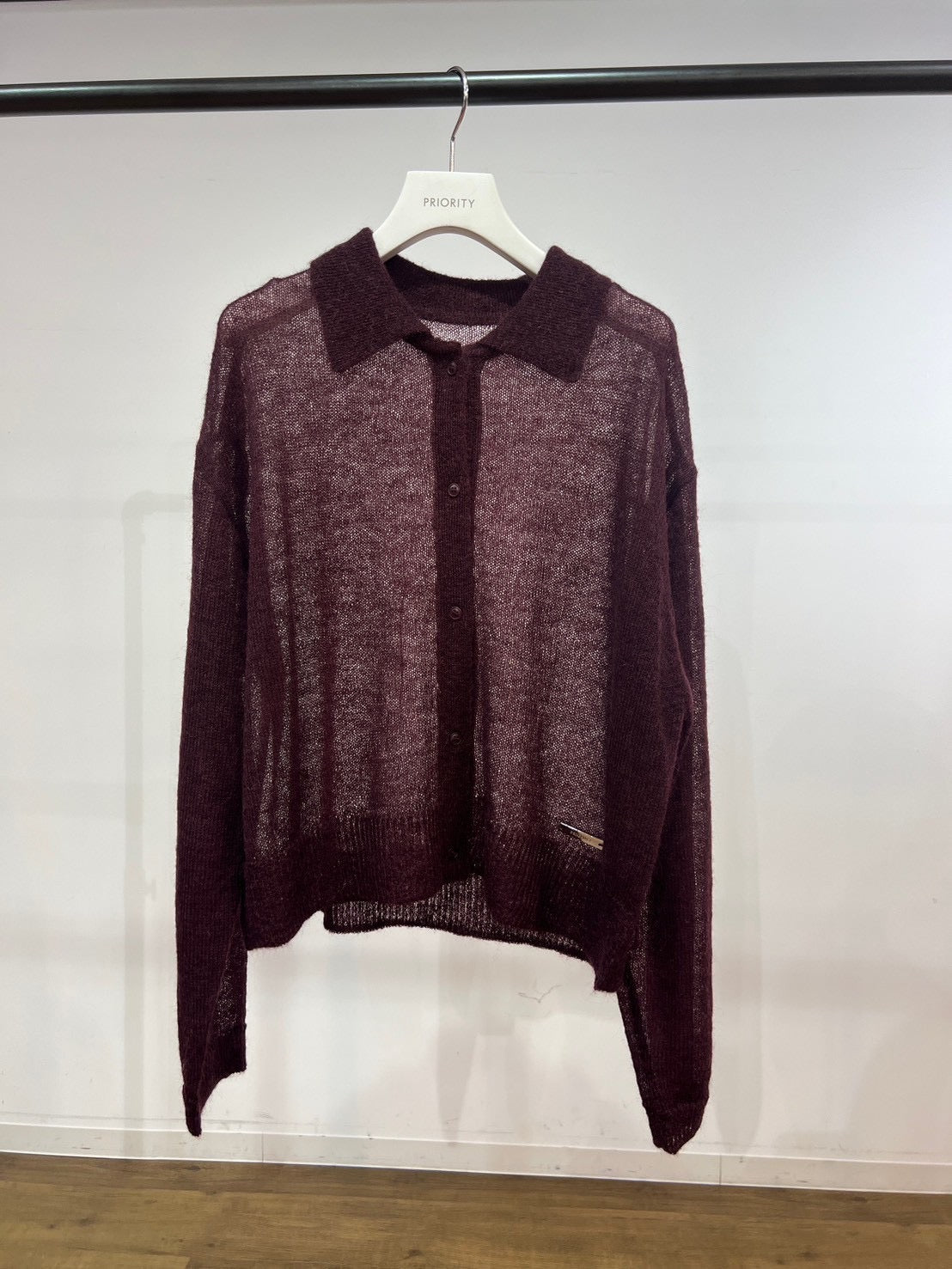 【PRIORITY】キッドモヘア衿付カーディガン/P66116KR
