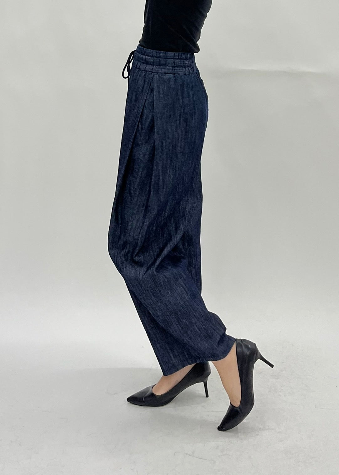 【PASSIONE】麻混サイドタックデニムパンツ/26610