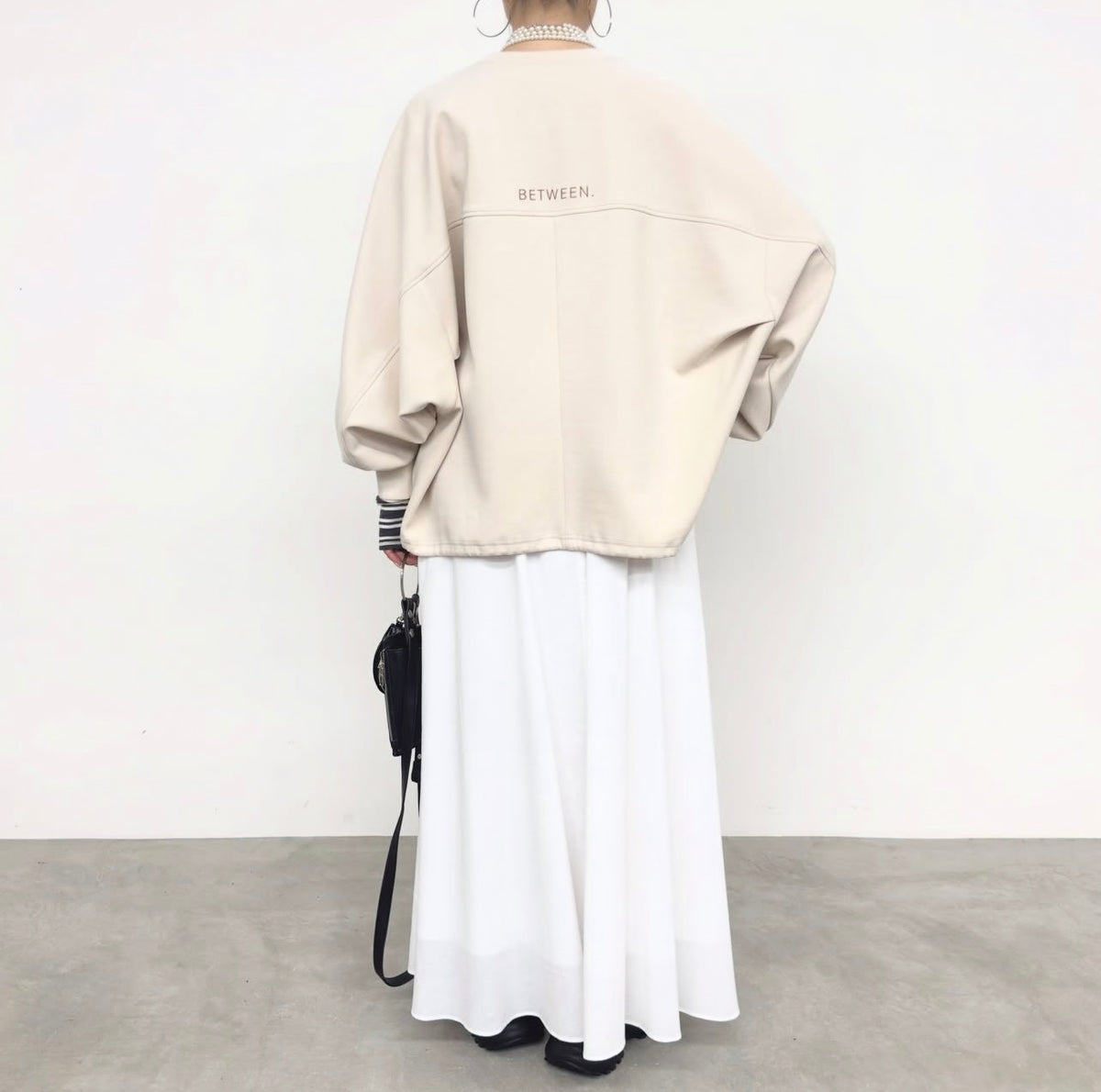【NUS】クリーンボンディングライクジャージ バック刺繍ドルマンデザイントップス/652-35557
