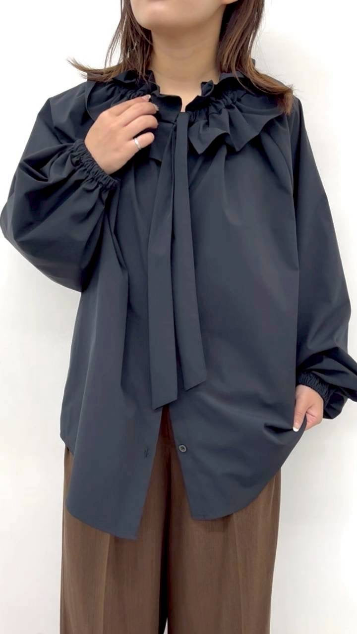 【CLOCHE】フリル襟長袖ブラウス/610-85013