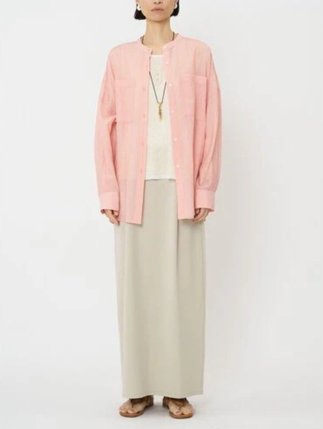 【CHIGNON】シアーストライプオーバーシャツ/1861-005KK