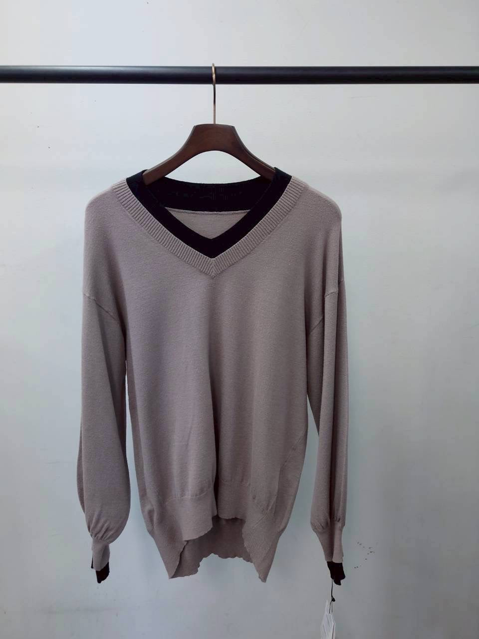 【PRIORITY】Vネック配色ニット/T57020BF