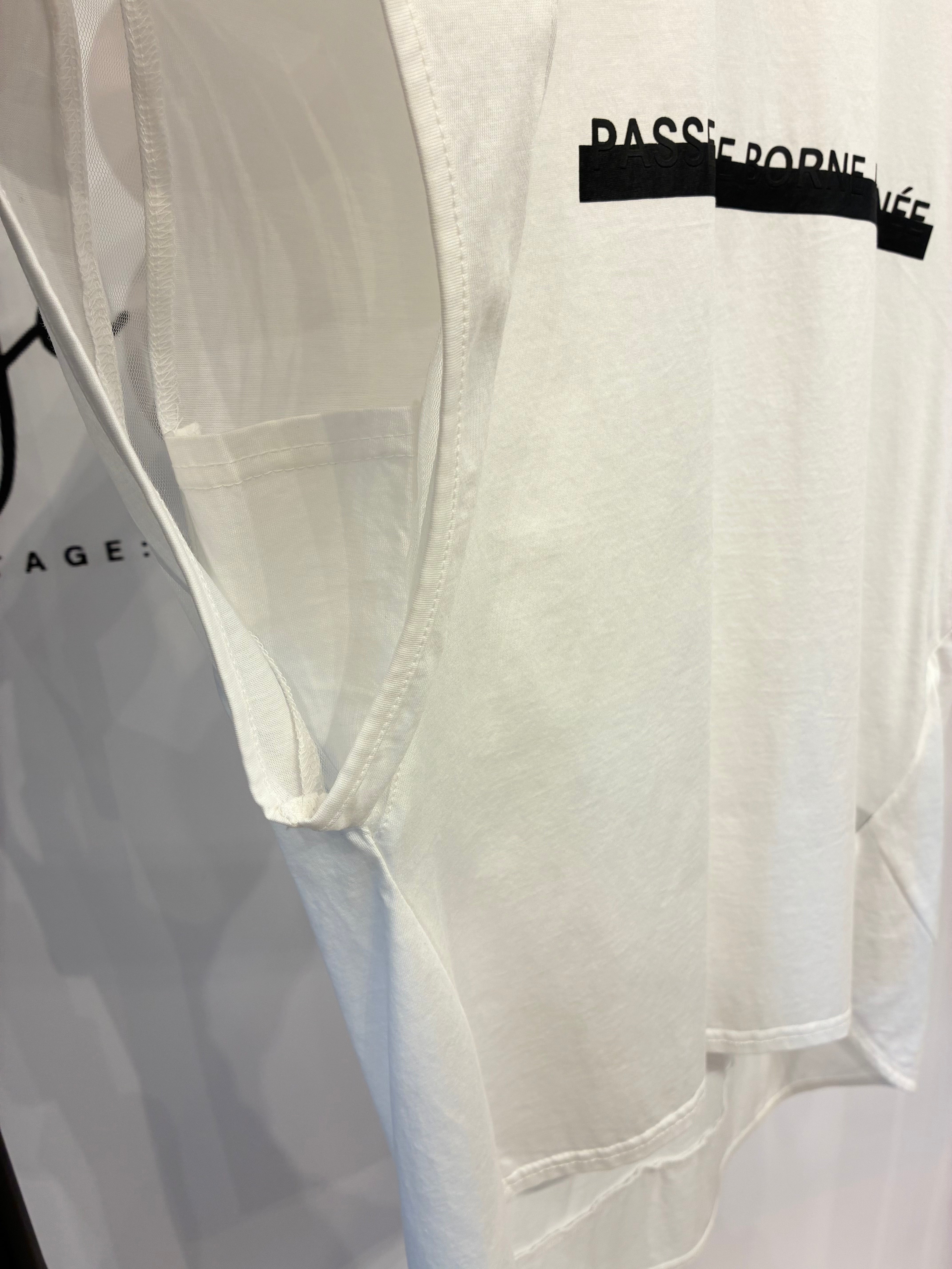 【C'EST MOI】シルケット×チュールロゴTシャツ/21242603