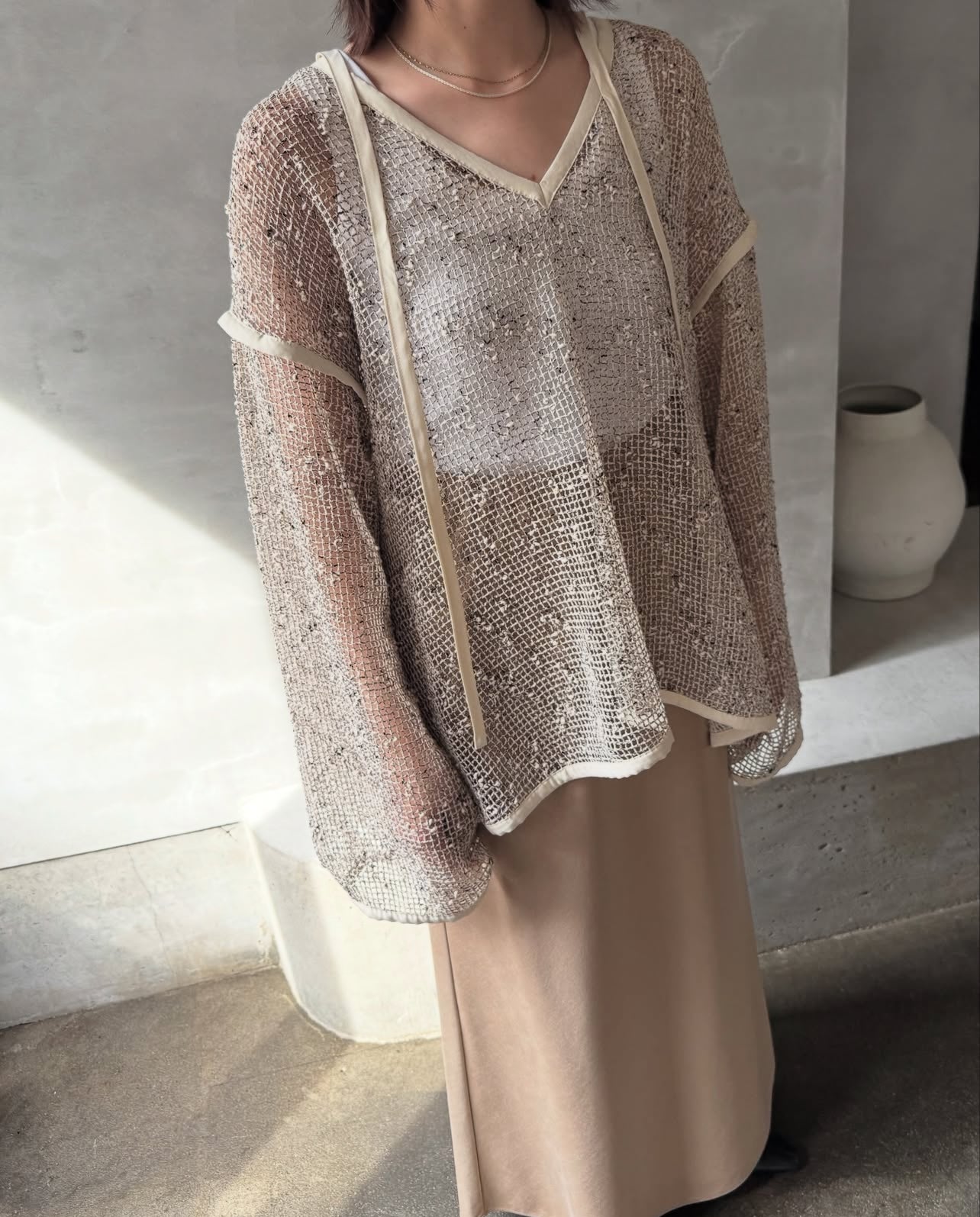 cafune】メッシュツイード2wayプルオーバー/535939