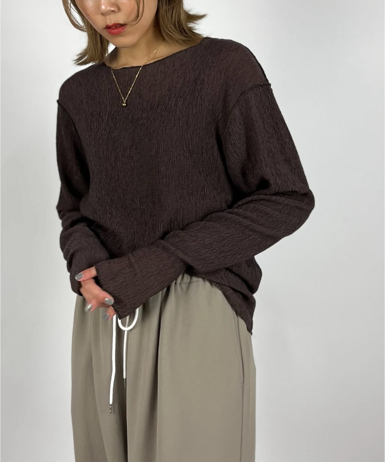 【PASSIONE】カールマイヤーボートネックPO/536980