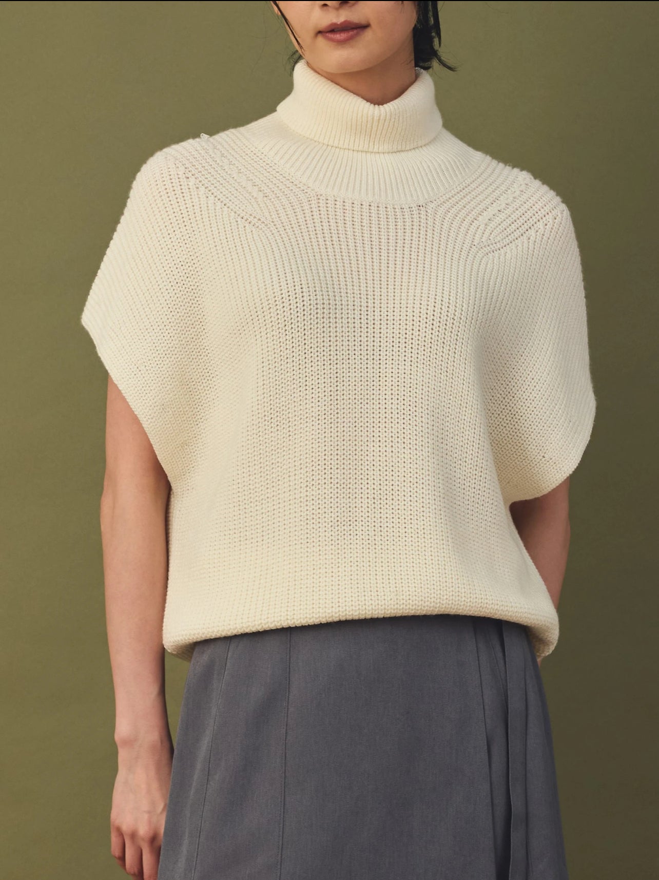【美品クリーニング済】Coomb（クーム）　ノーカラーコート ◇ウール&カシミヤMIX ノーカラーコート（ノーカラーコート