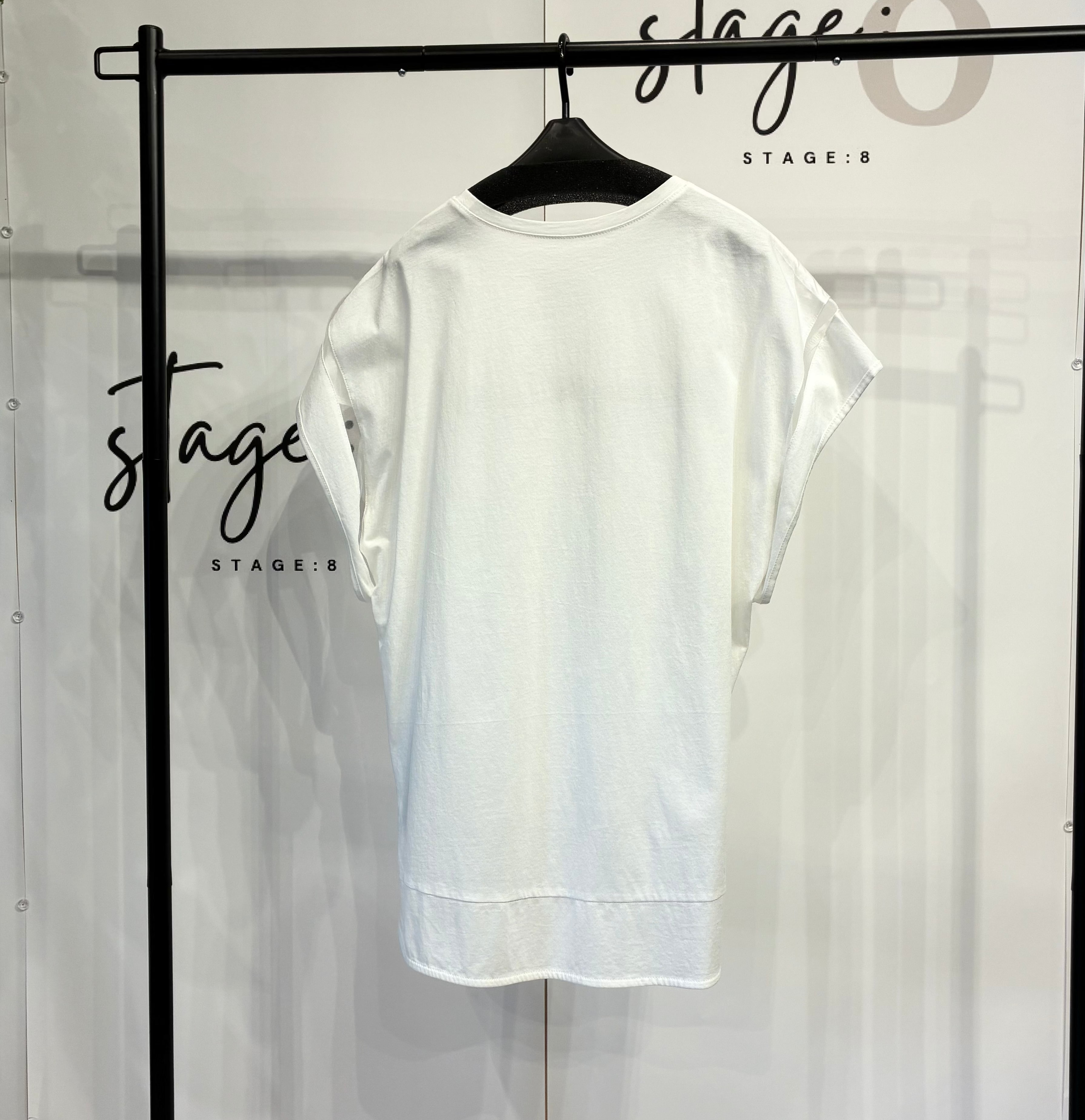 【C'EST MOI】シルケット×チュールロゴTシャツ/21242603