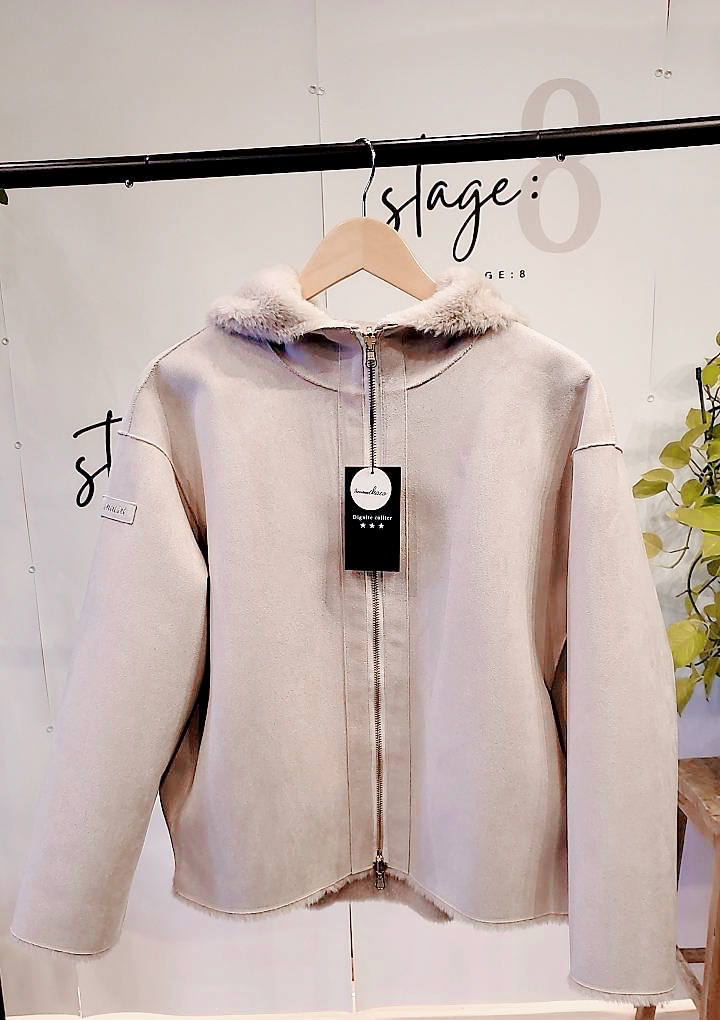 【Dignite collier】リバーシブルフェイクファーダブルジップコート/ 80243935