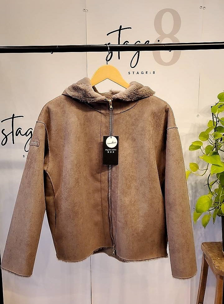 【Dignite collier】リバーシブルフェイクファーダブルジップコート/ 80243935