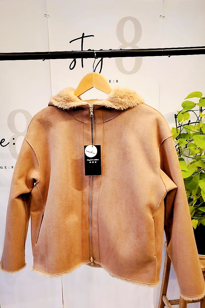 【Dignite collier】リバーシブルフェイクファーダブルジップコート/ 80243935