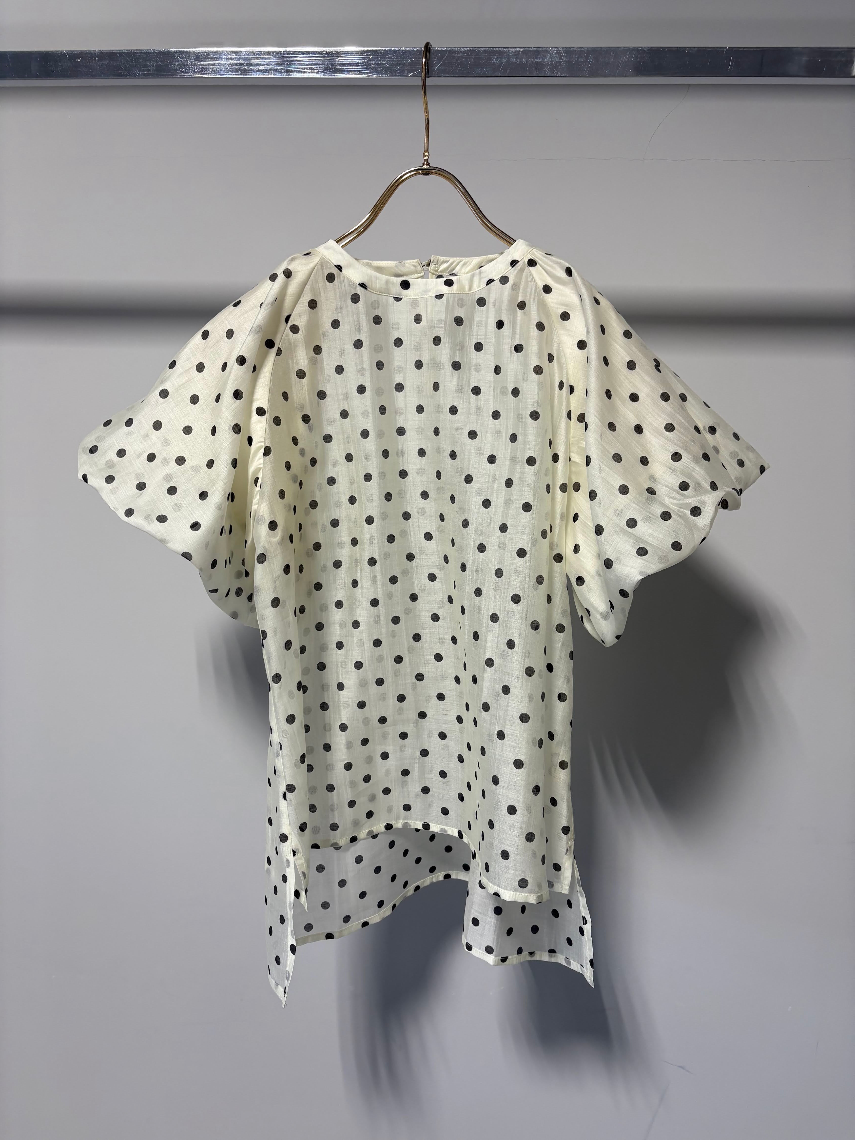 【MARGAUX VINTAGE】シアードットパフスリーブブラウス/MG BL-26058-S