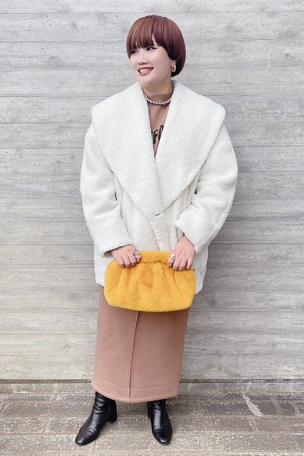 【CYNICAL】ケープカラーボアコクーンコート/552-94003