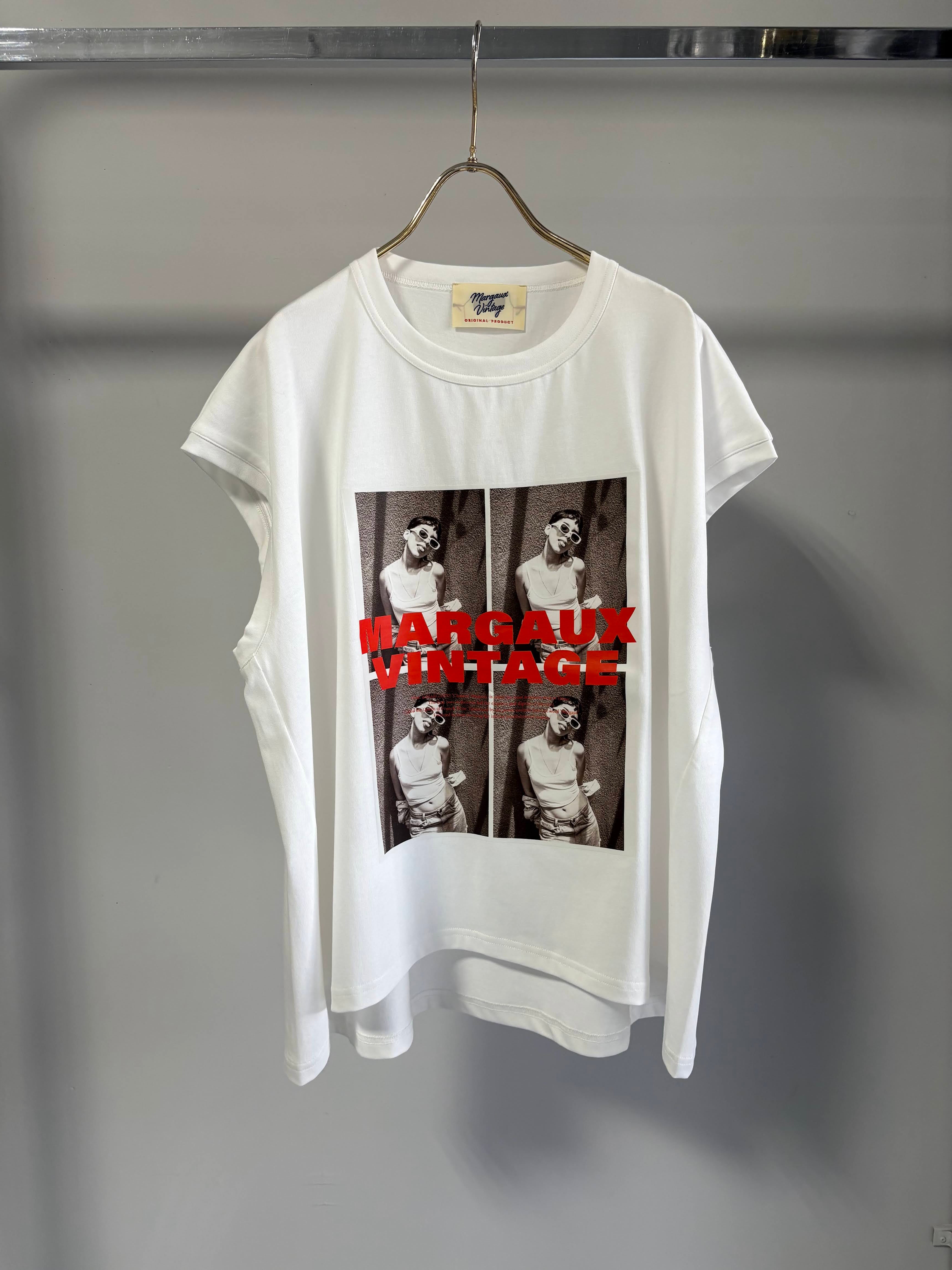 MARGAUX VINTAGE 転写プリントノースリーブT セブンフェアリー MARGAUX VINTAGE】転写プリントノースリーブTEE/MG CT-26074-S