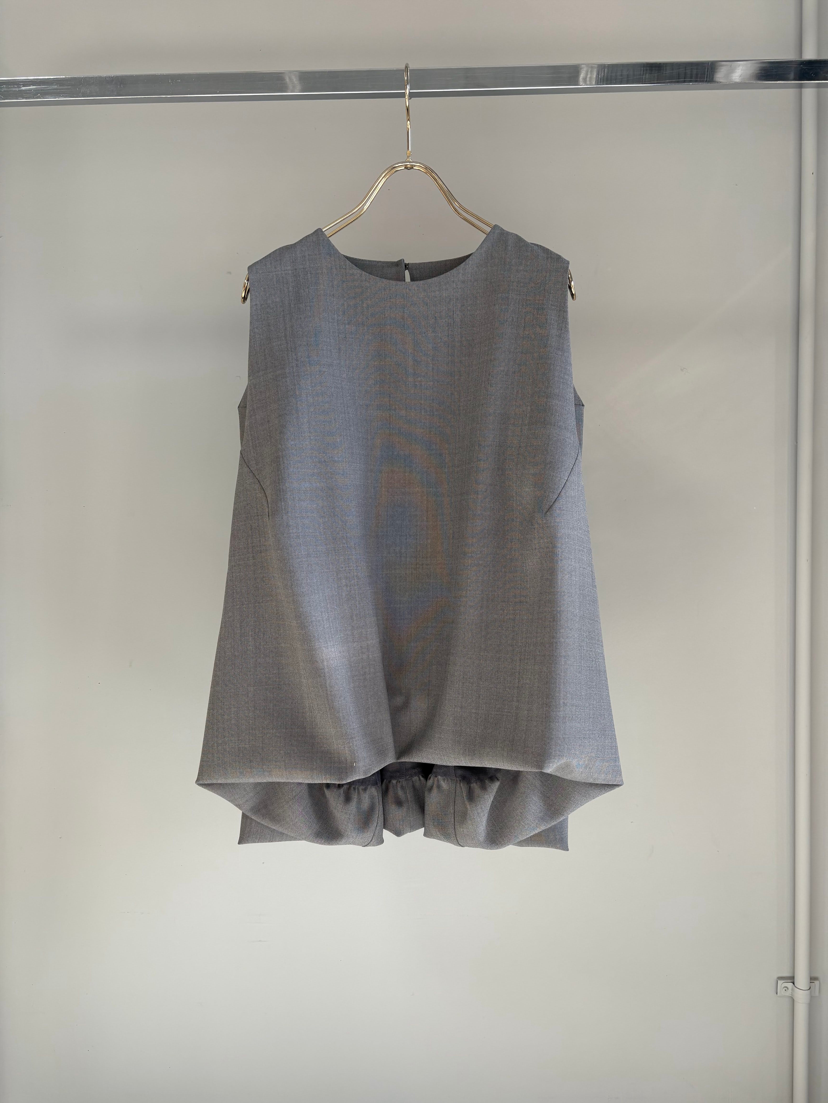 【MARGAUX VINTAGE】バルーンヘムノースリーブブラウス/MG BL-26056-S