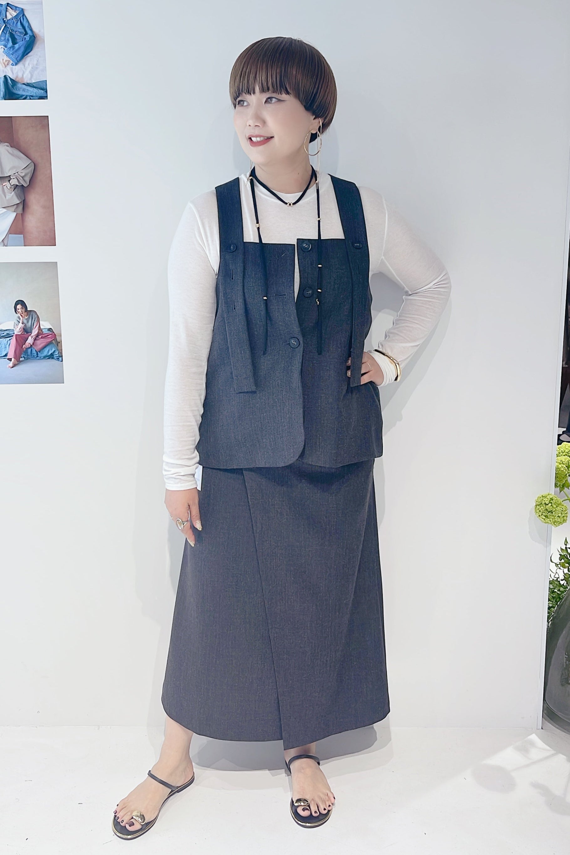 【CHIGNON】2WAYスリットスカート/2554-040MK