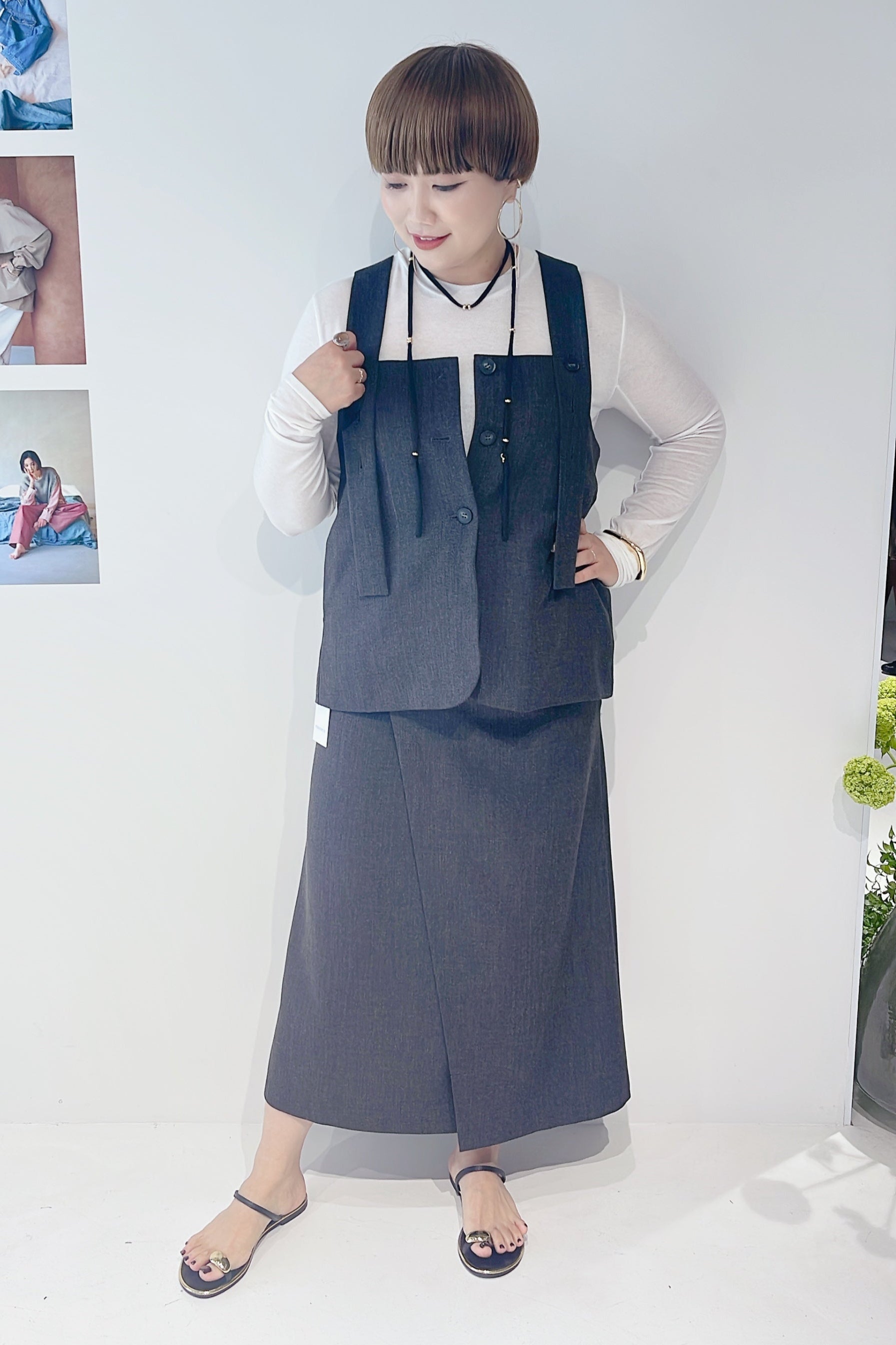 【CHIGNON】2WAYスリットスカート/2554-040MK