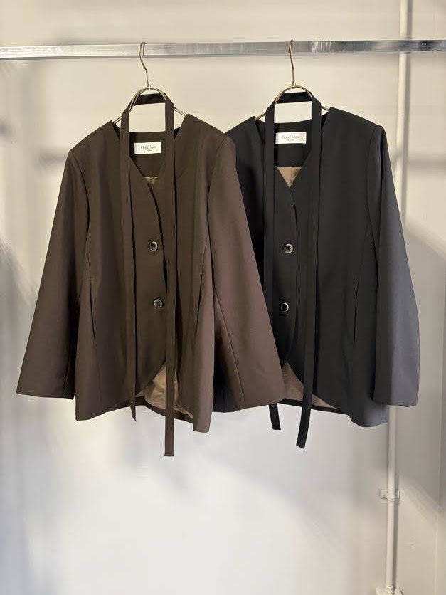 【GOOD VIEW DESIGN】カラーレスジャケット ベルト付き/GVD JK-26025