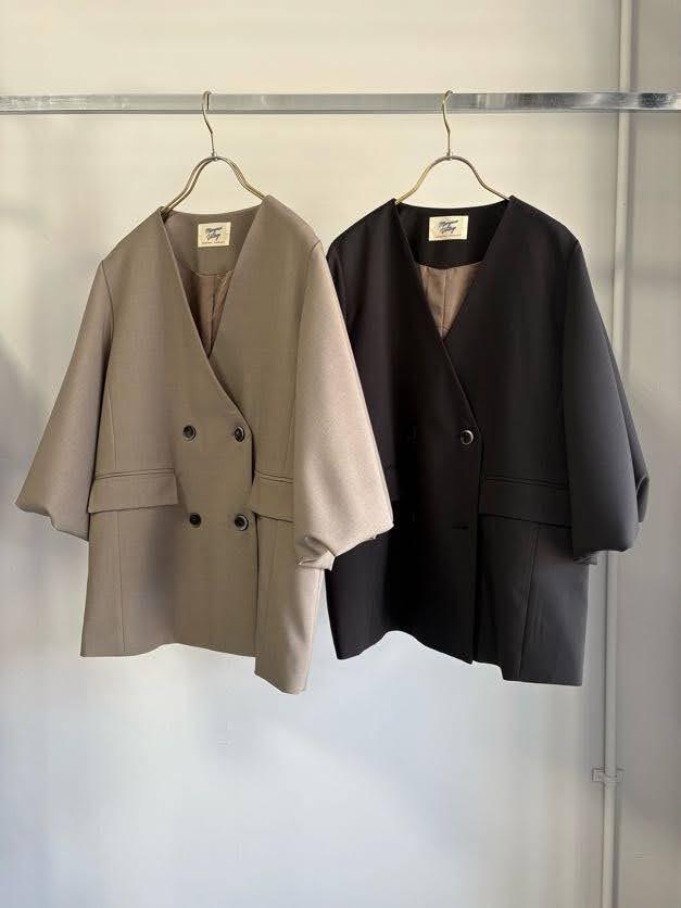 【MARGAUX VINTAGE】バルーンスリーブノーカラージャケット/MG JK-26088-A