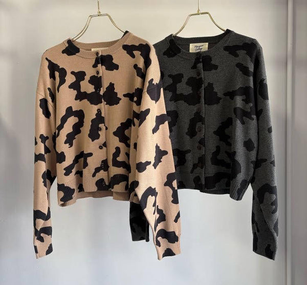 【MARGAUX VINTAGE】レオパードプリントカーディガン/MG KN-26093-A