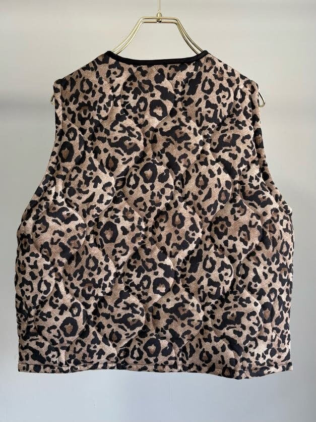 【MARGAUX VINTAGE】レオパードパディングベスト/MG JK-26087-A