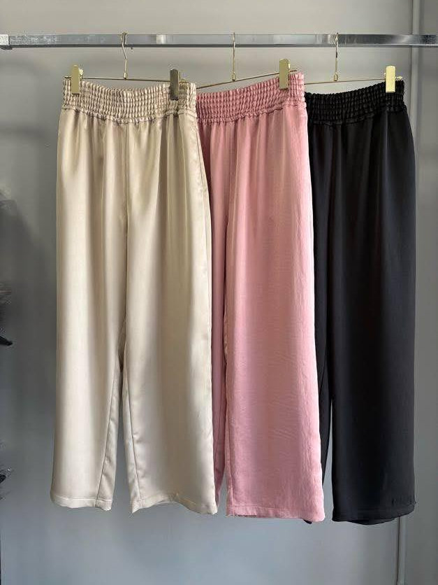 MARGAUX VINTAGE】ウエストゴムサテンパンツ/MG PT-26098-A