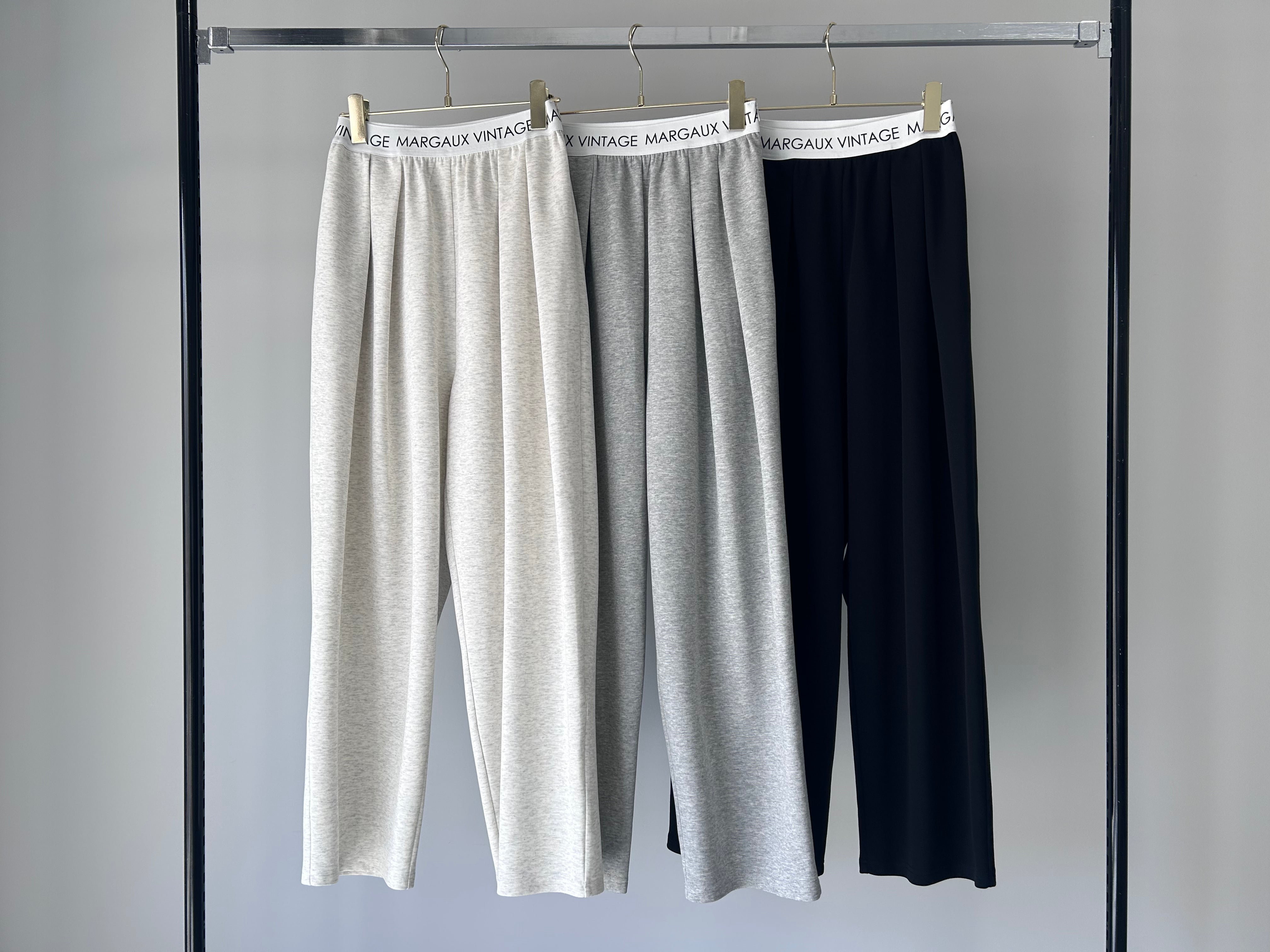 【MARGAUX VINTAGE】ロゴウエストゴムタックパンツ/MG PT-25084-A