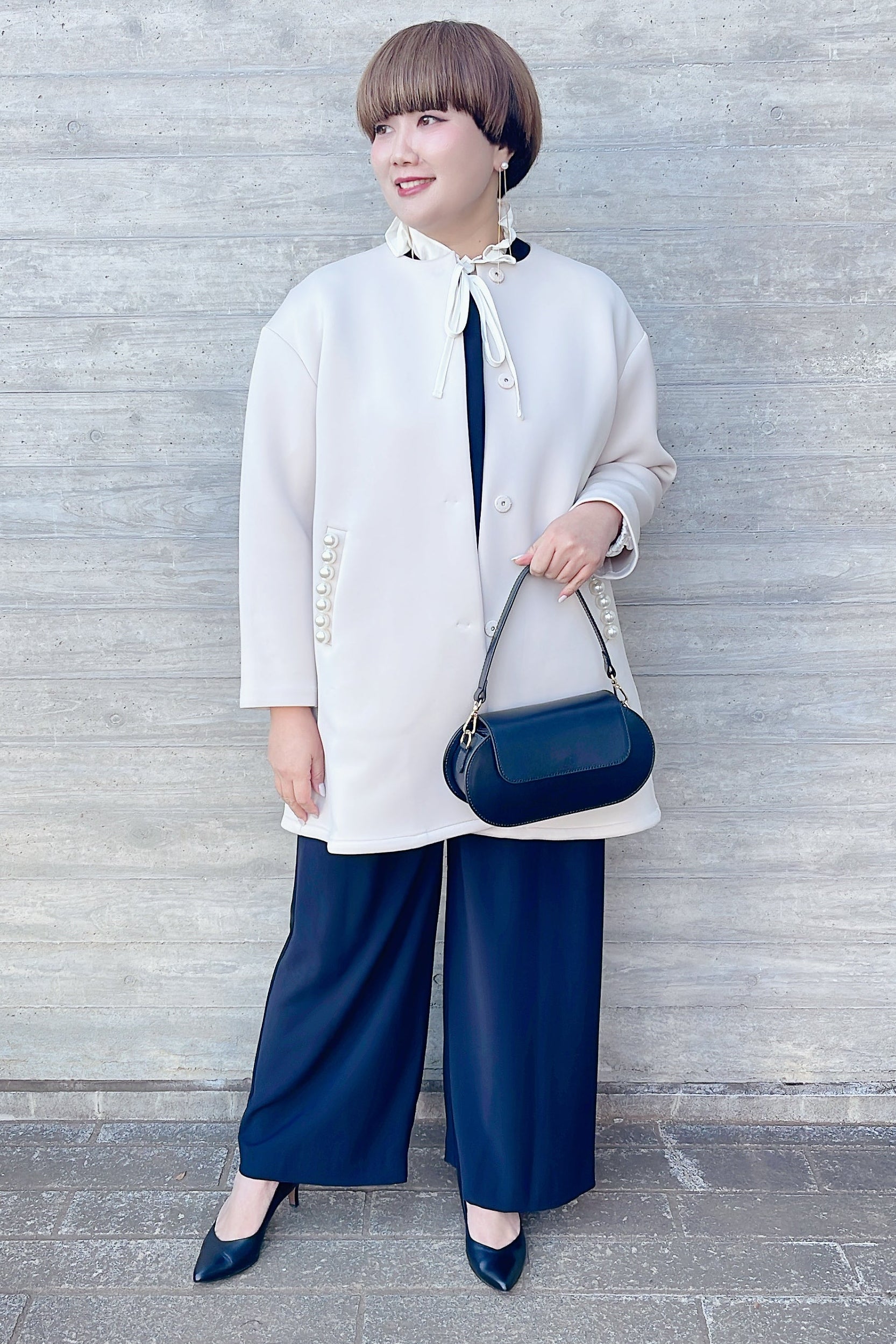 【anana】パール付スポンジコート/a79-031