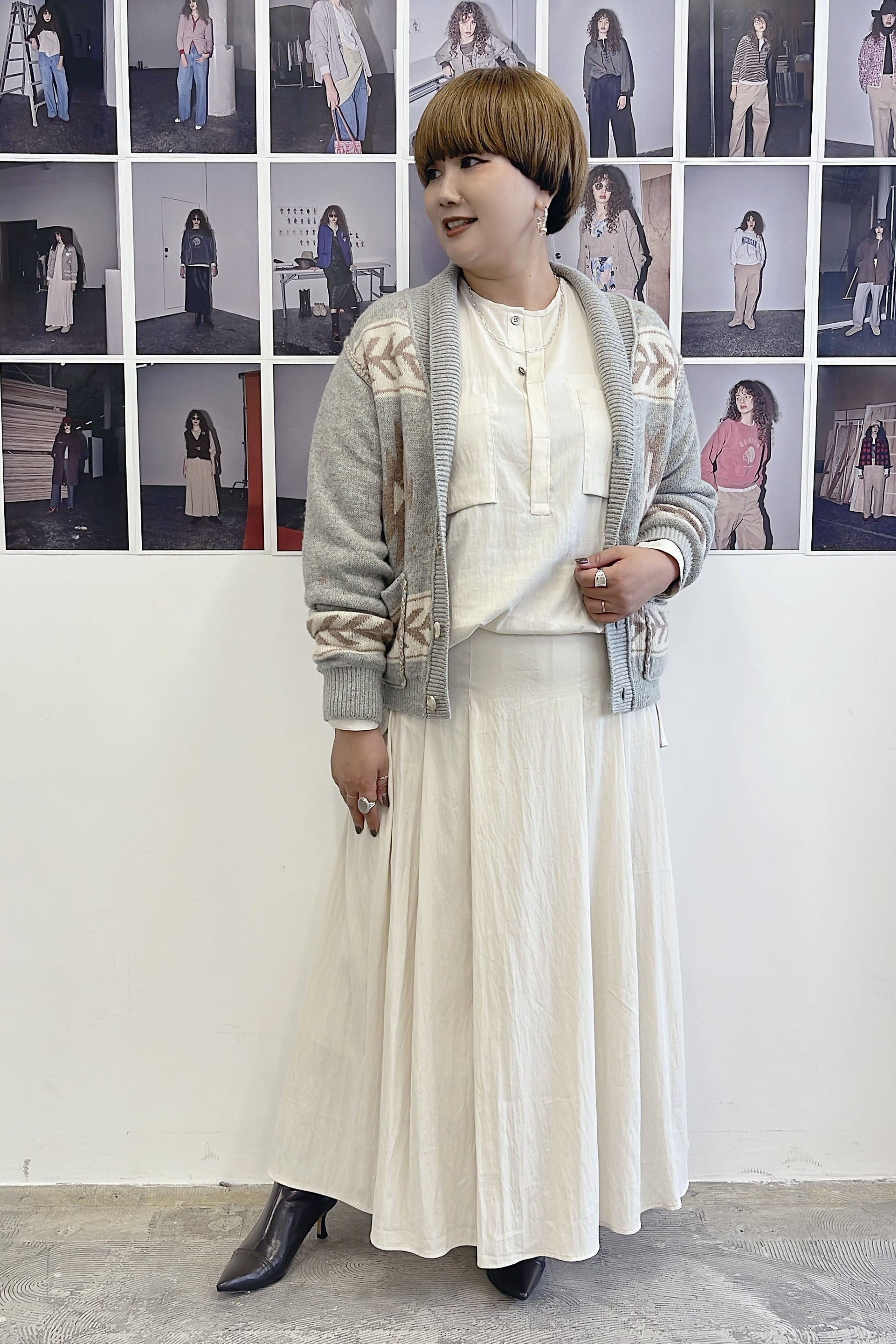 【LE MÉLANGE】キリム柄ショールカーディガン/8652103