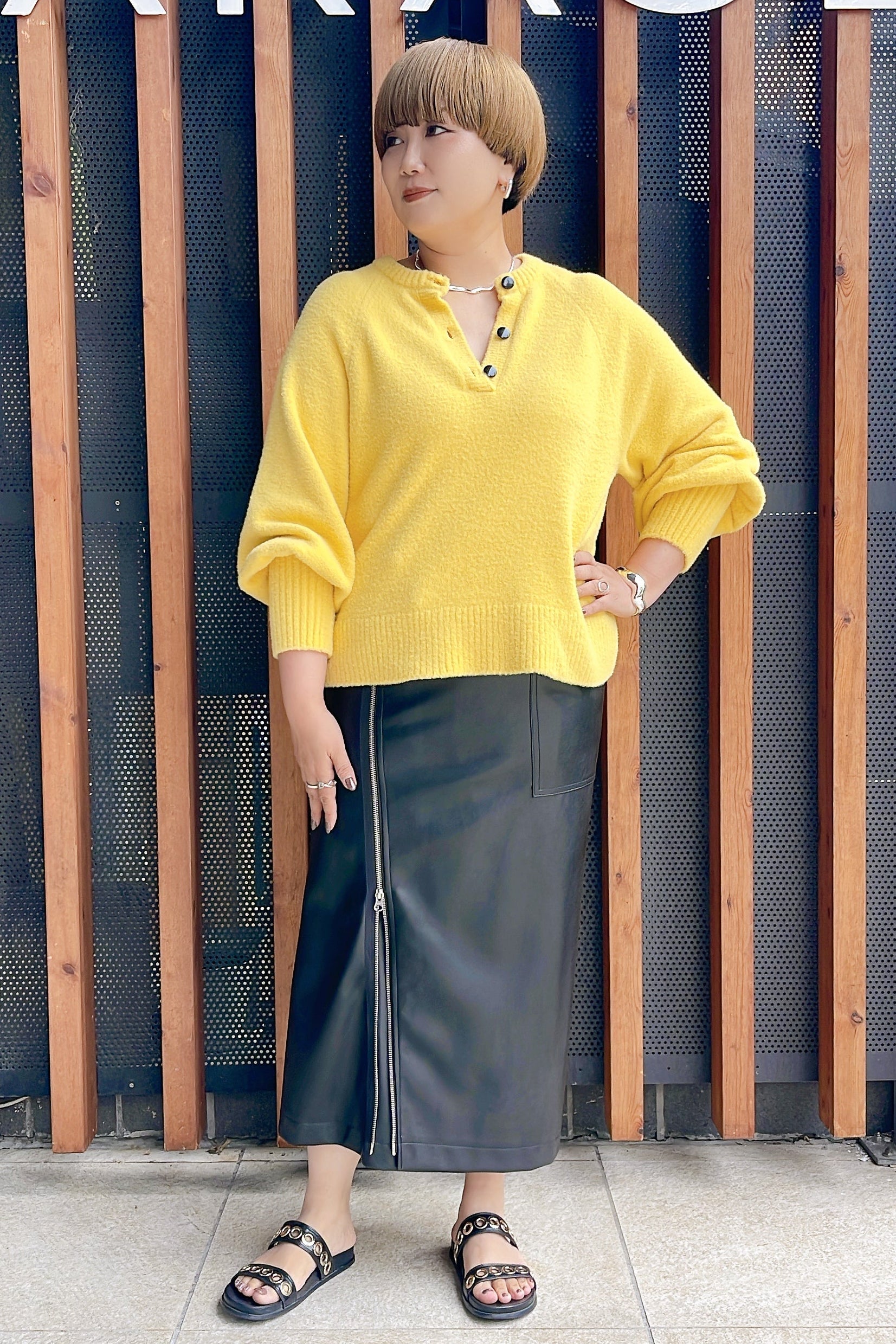 【MARGAUX VINTAGE】レザーラップスカート/MG SK-26135-A