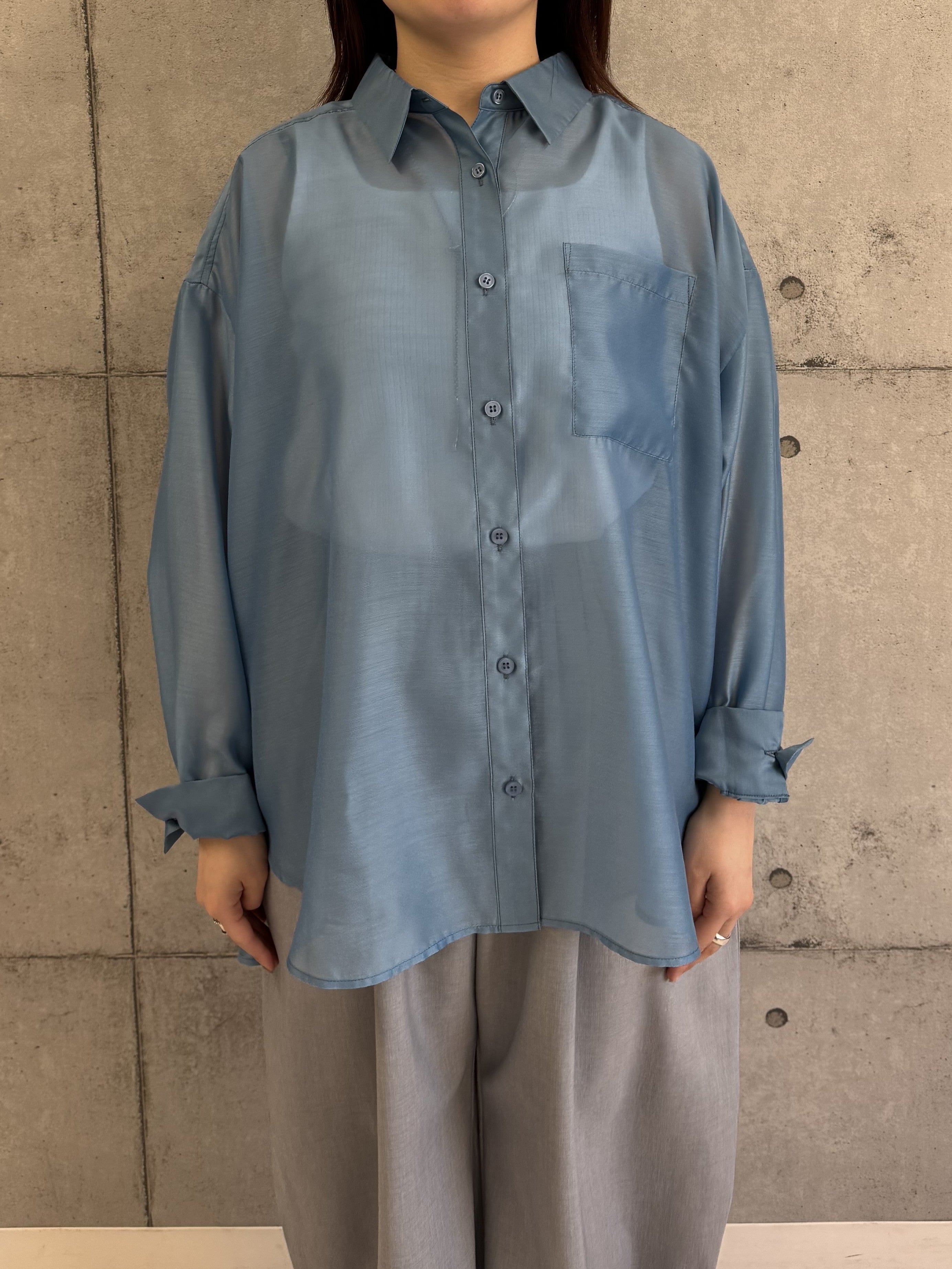 【ROSIEE】後ろシャーリングシアーシャツ/R813213