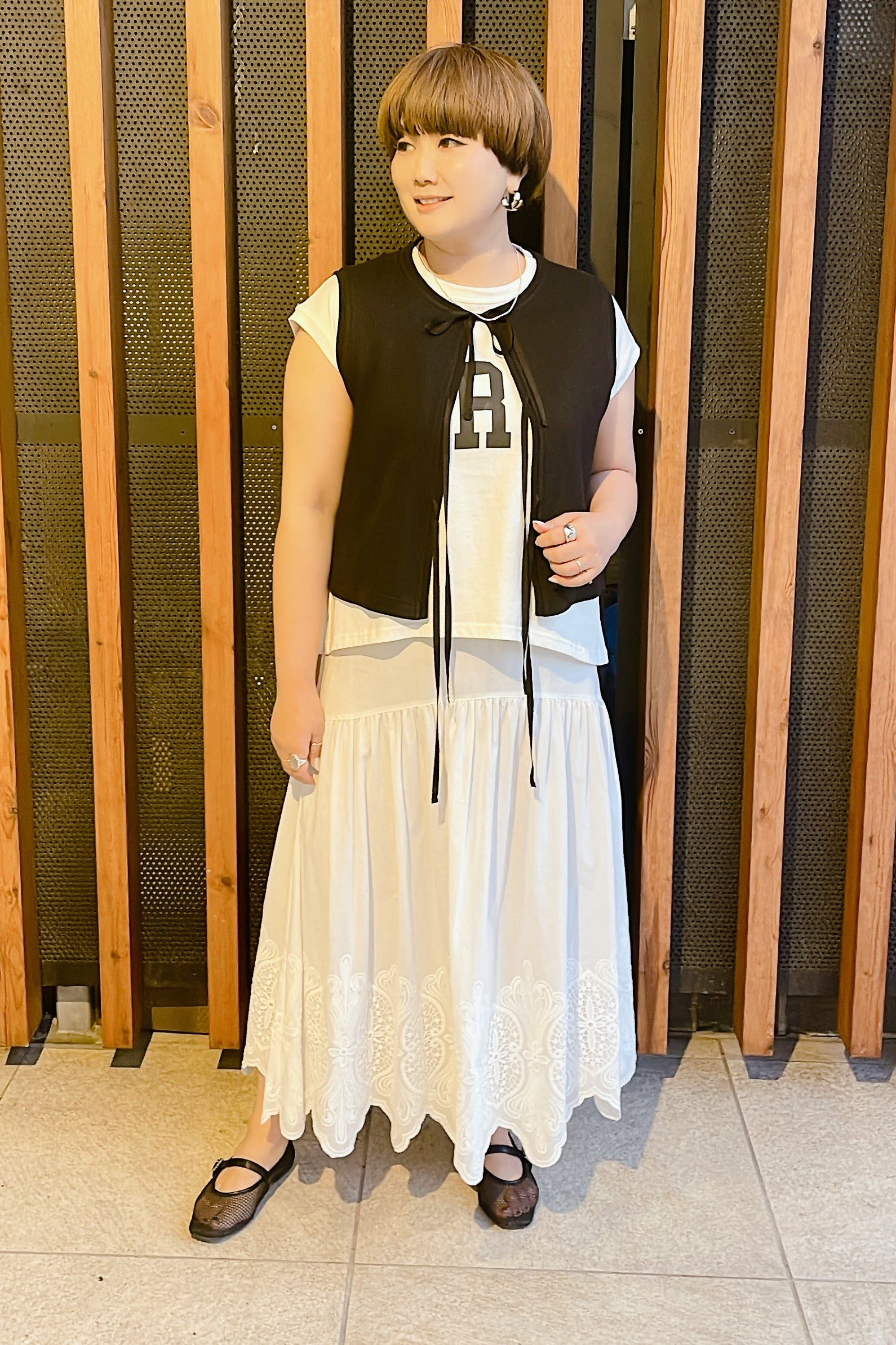 【MARGAUX VINTAGE】タイフロントベスト/MG CT-26048-S