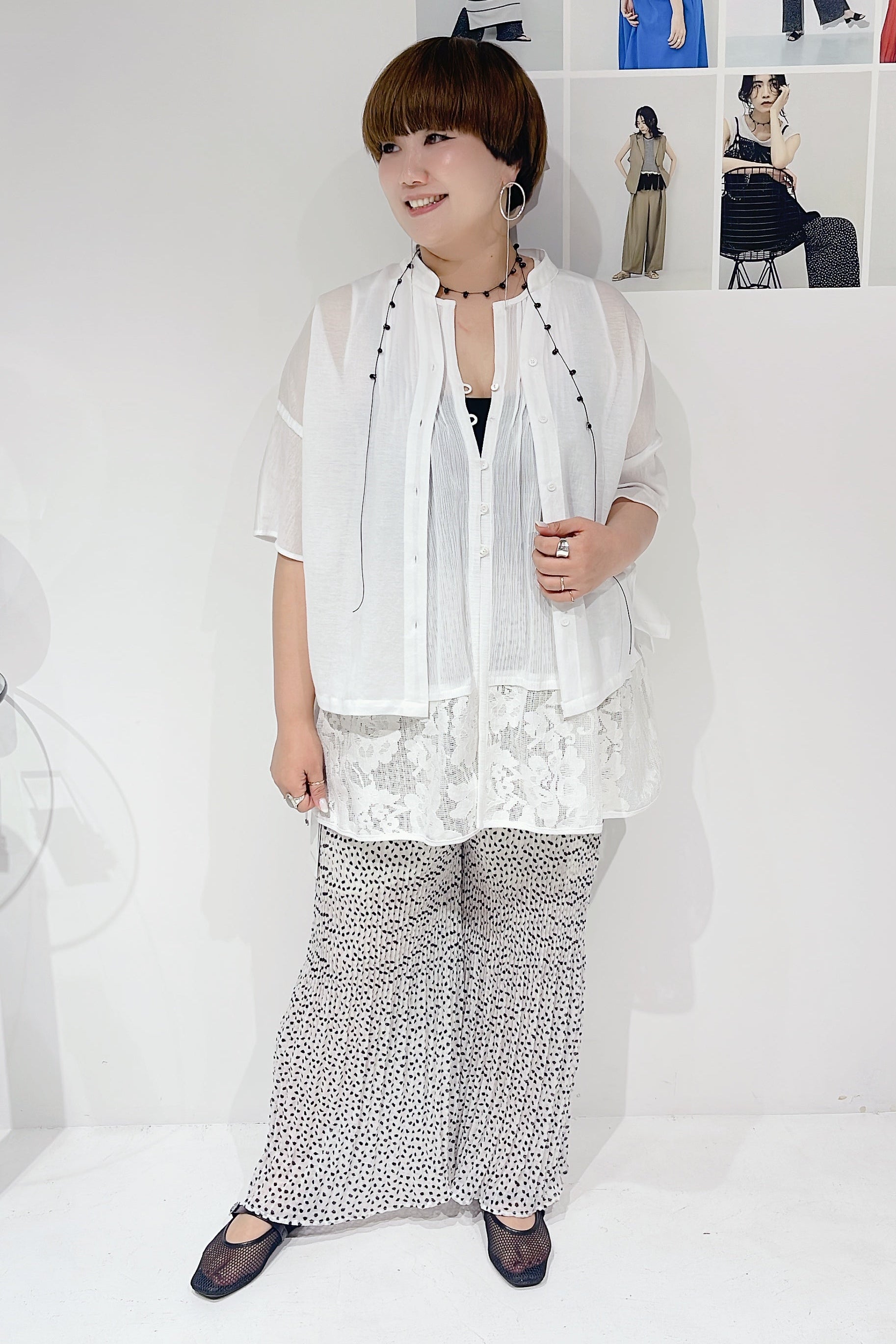 はるまき CHIGNON】シアーメッシュ×レースチュニックブラウス/1262-306KK