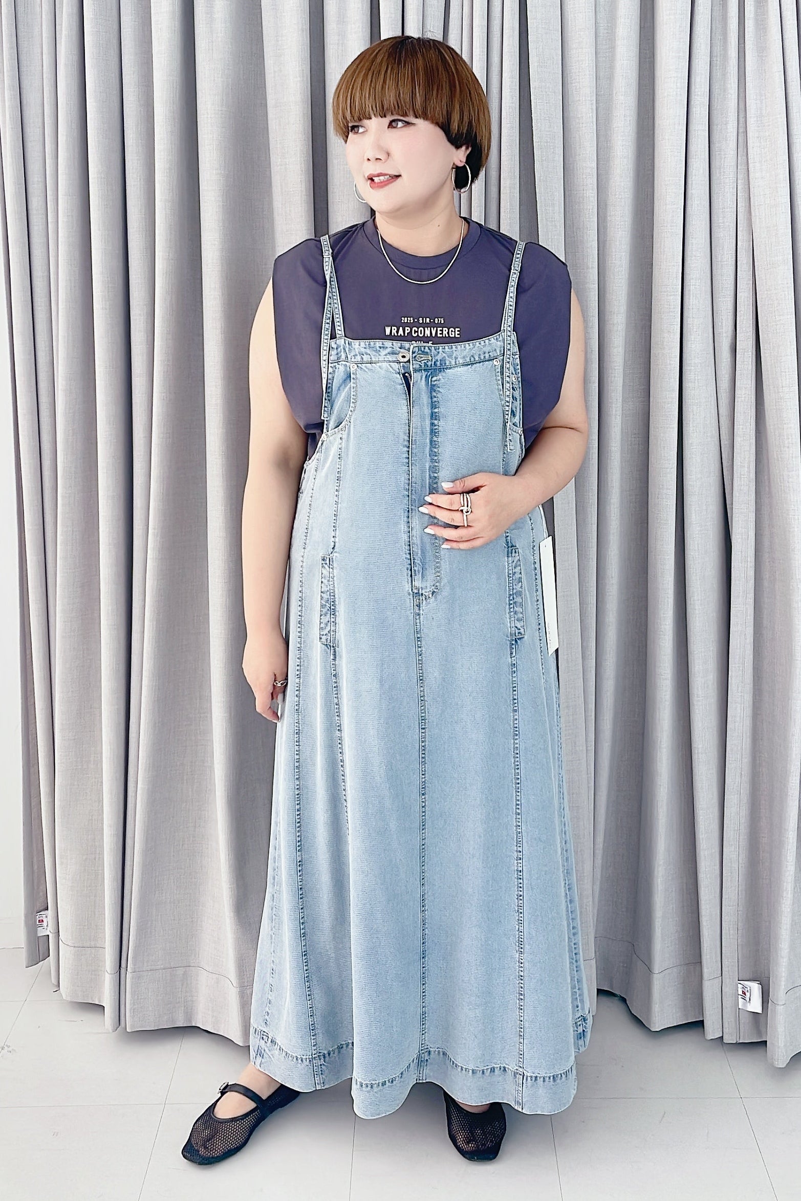 【ayane】テンセルデニムジャンパースカート/826504
